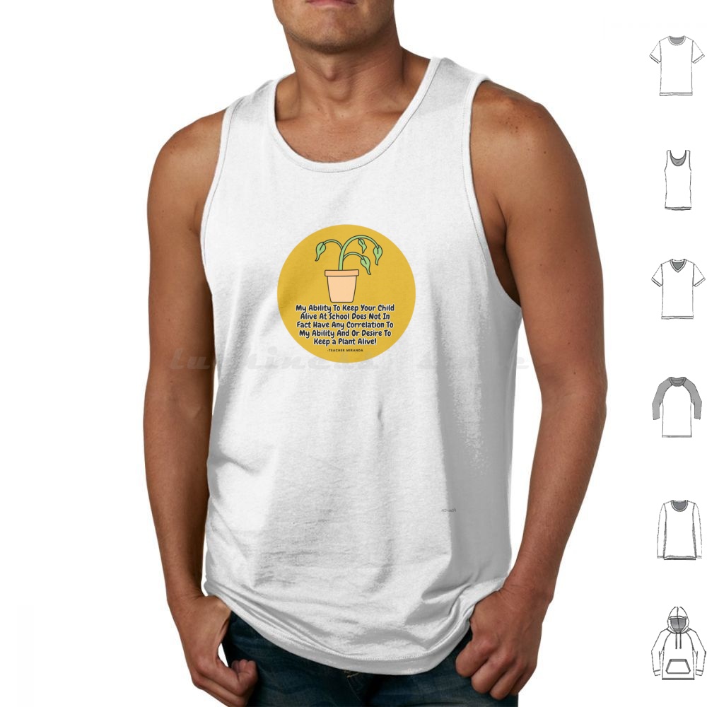 Parent Of Plant - Tank Top Katun Cetak Motif Guru
