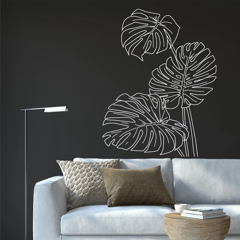 Stiker Dinding Daun Hutan Trop - Monstera Thai Constellation ulasan dan harga