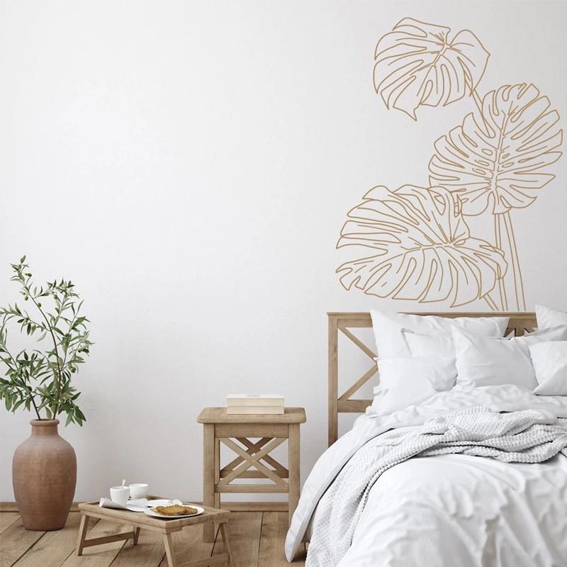 Stiker Dinding Daun Hutan Trop - Monstera Thai Constellation ulasan dan harga