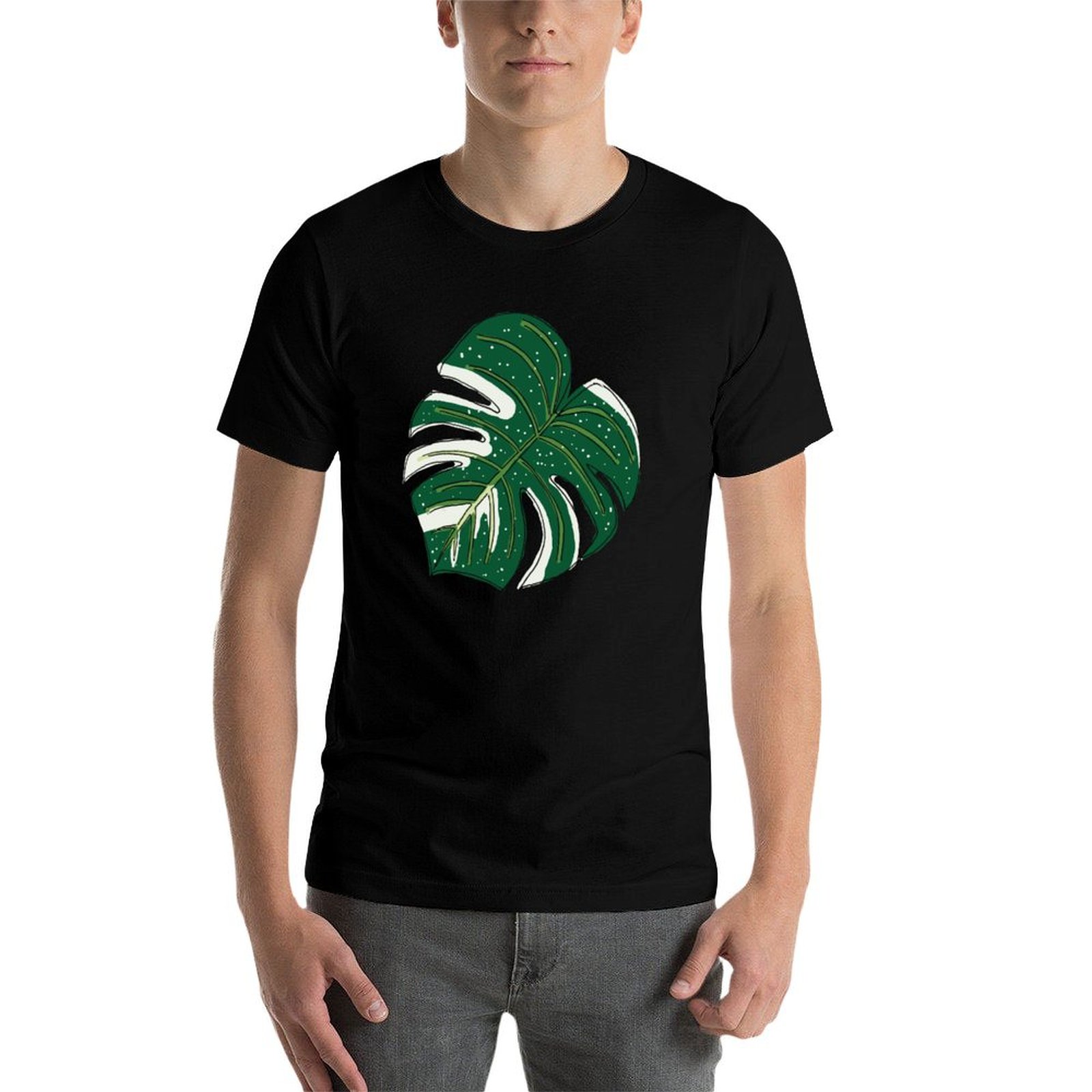 Kaos Lengan Pendek Model Dasar - Monstera Thai Constellation ulasan dan harga