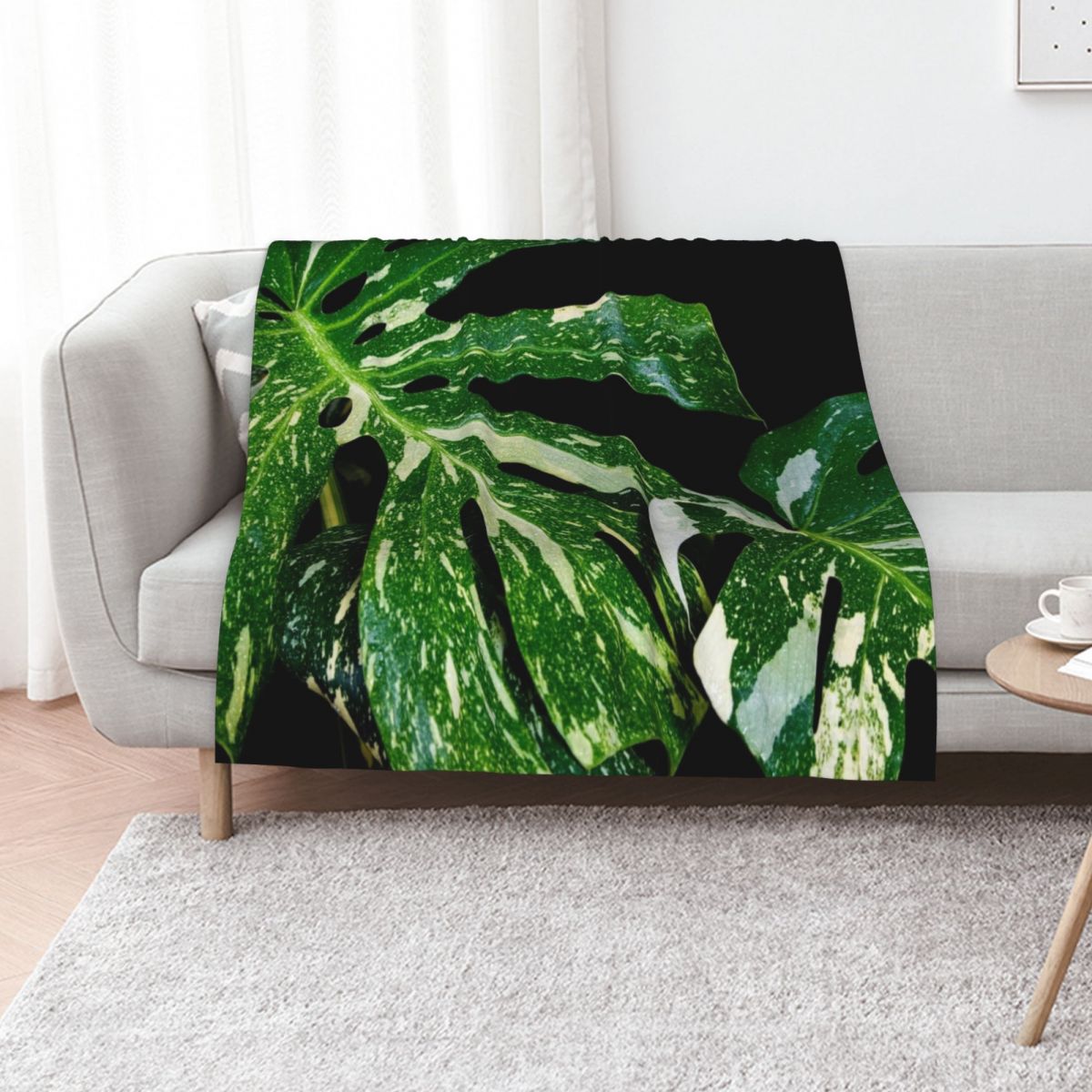 Selimut Lembut Motif Monstera  - Monstera Thai Constellation ulasan dan harga