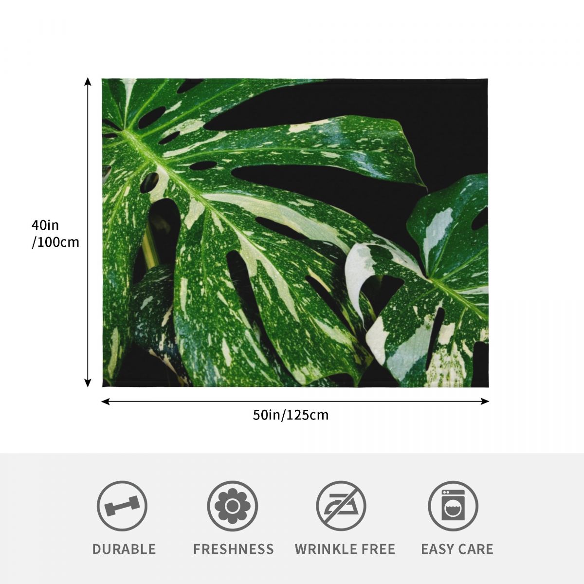 Selimut Lembut Motif Monstera  - Monstera Thai Constellation ulasan dan harga